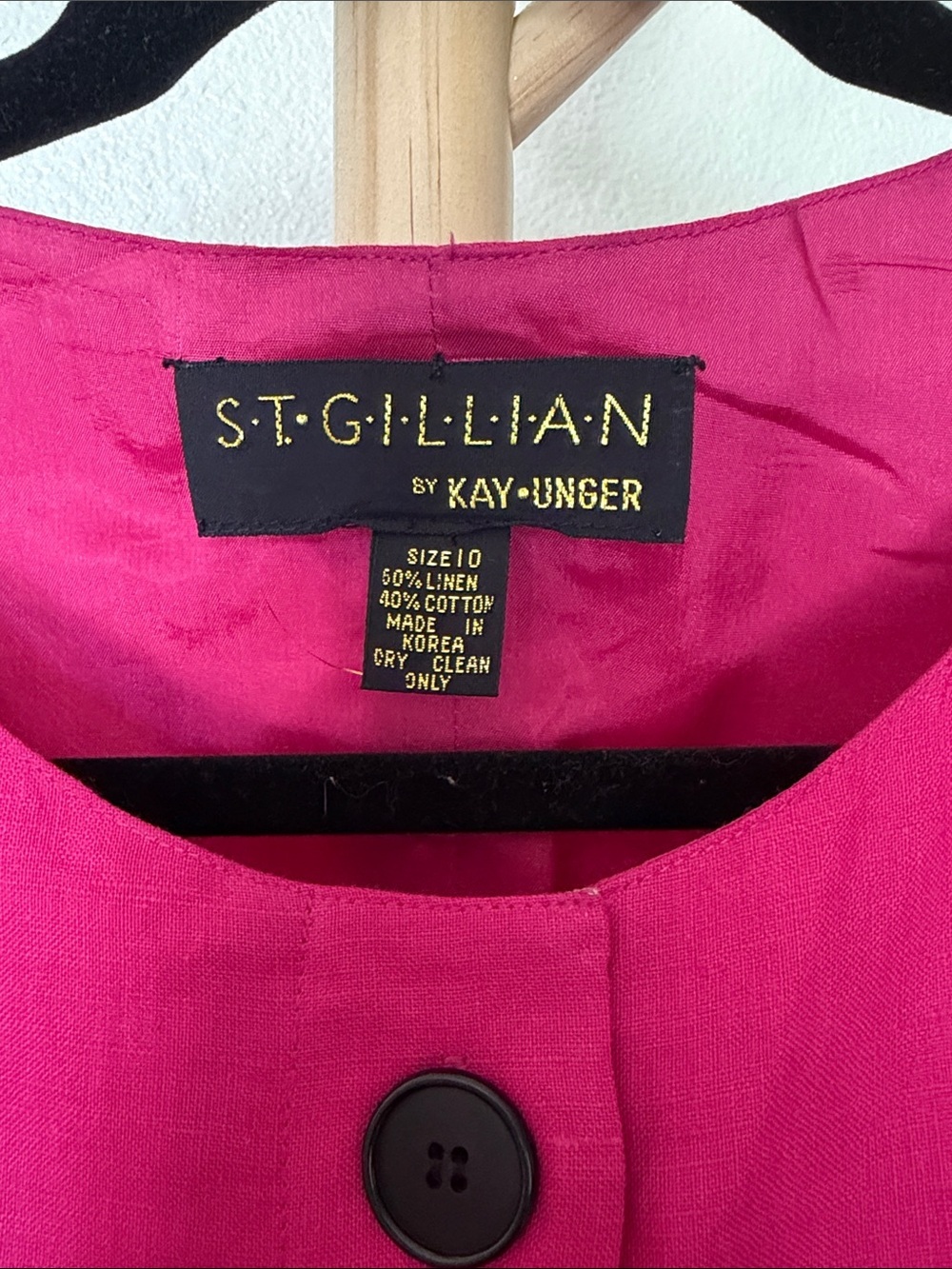 Gorgeous Vintage Kay Unger Fuchsia Sleeveless Linen Dress - Picture 2 of 8